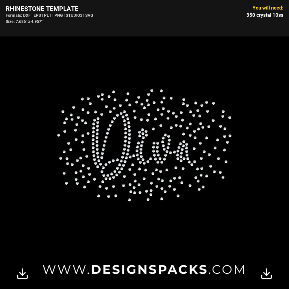 Fashion Face Mask Pattern Four Rhinestone Digital Template
