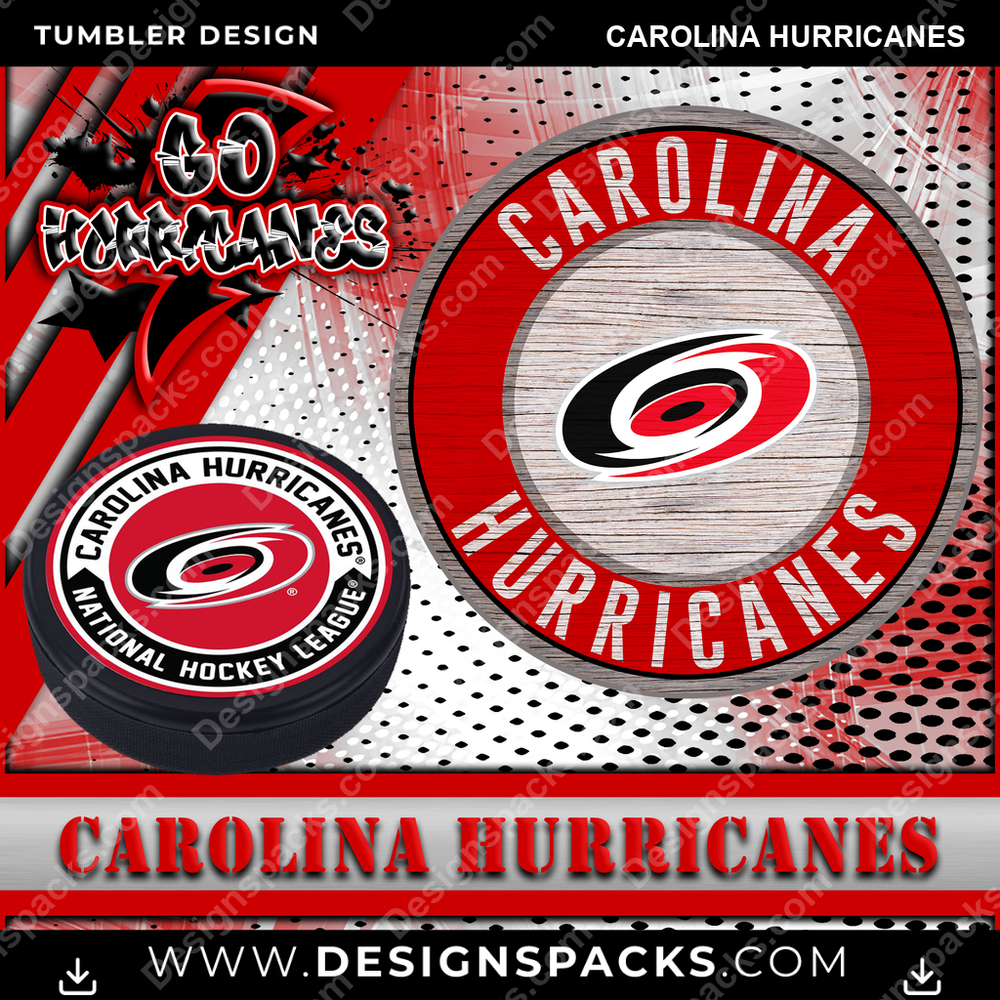 Hockey Go Team Carolina Hurricanes Tumbler Digital Wrap Design