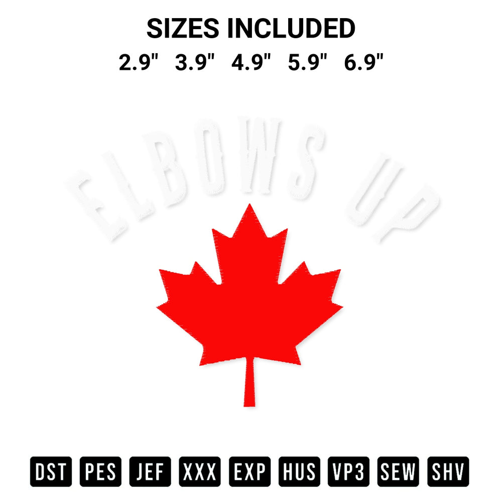 Shop the Elbows Up Embroidery Design machine embroidery pattern at Designspacks.com. Beautifully digitized for flawless stitching on any fabric. Available sizes: 2.9", 3.9", 4.9", 5.9", 6.9".