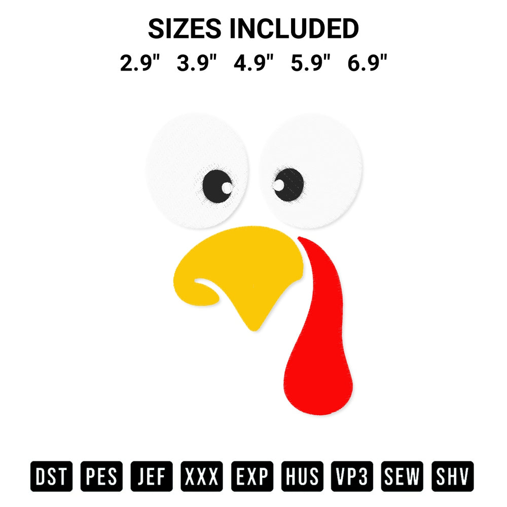 Looking for the perfect pattern? Download the Silly Turkey Face Embroidery Design embroidery design today at Designspacks.com. Crisp, clean stitching guaranteed. Available sizes: 2.9", 3.9", 4.9", 5.9", 6.9".