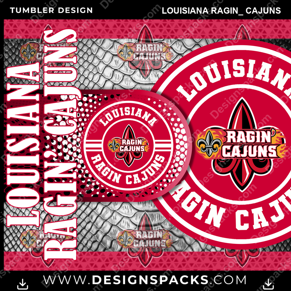 College Sport Hyper Louisiana Ragin_ Cajuns Tumbler Digital Wrap Design