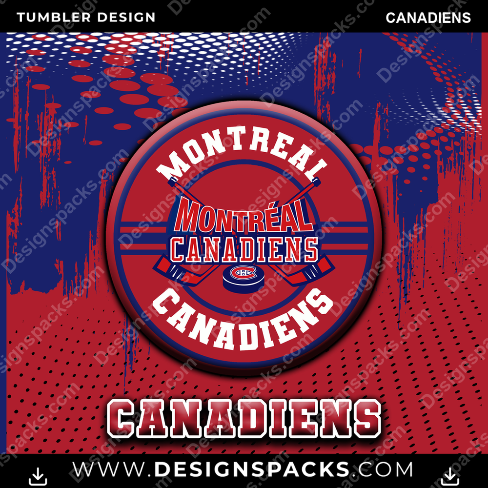 Ice Hockey Dot Logo CANADIENS Tumbler Digital Wrap Design