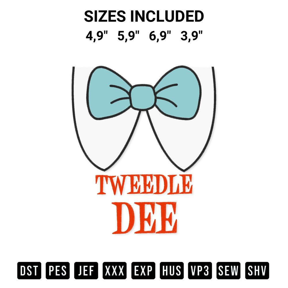 Discover the perfect addition to your crafting collection: Tweedle Dee Costume Matching Halloween Costume For Couples Logo Embroidery Design embroidery file. Instantly available at Designspacks.com. Available sizes: 4,9", 5,9", 6,9", 3,9".