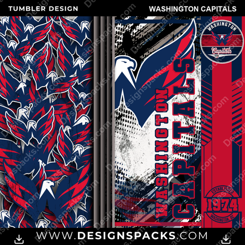 Hockey Sports Washington Capitals Tumbler Digital Wrap Design