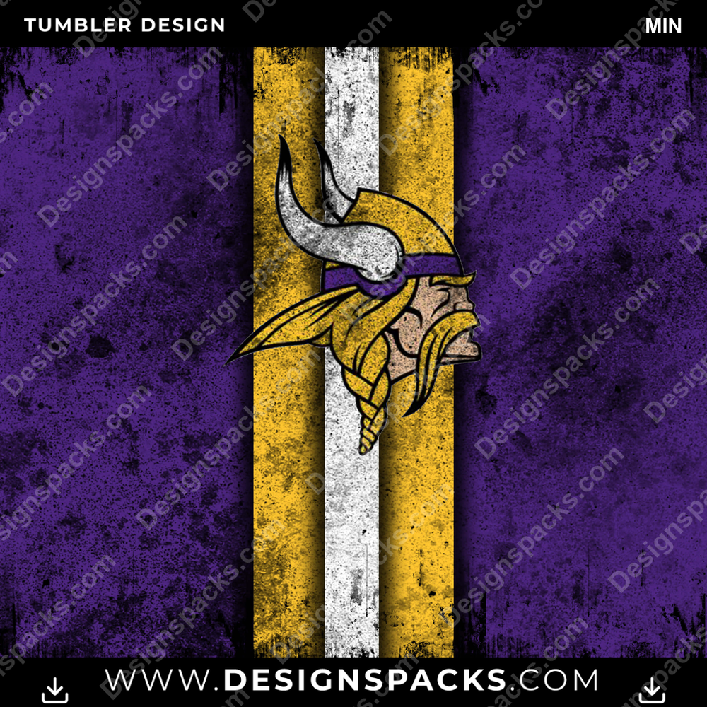 Football Grunge Style MIN Tumbler Digital Wrap Design