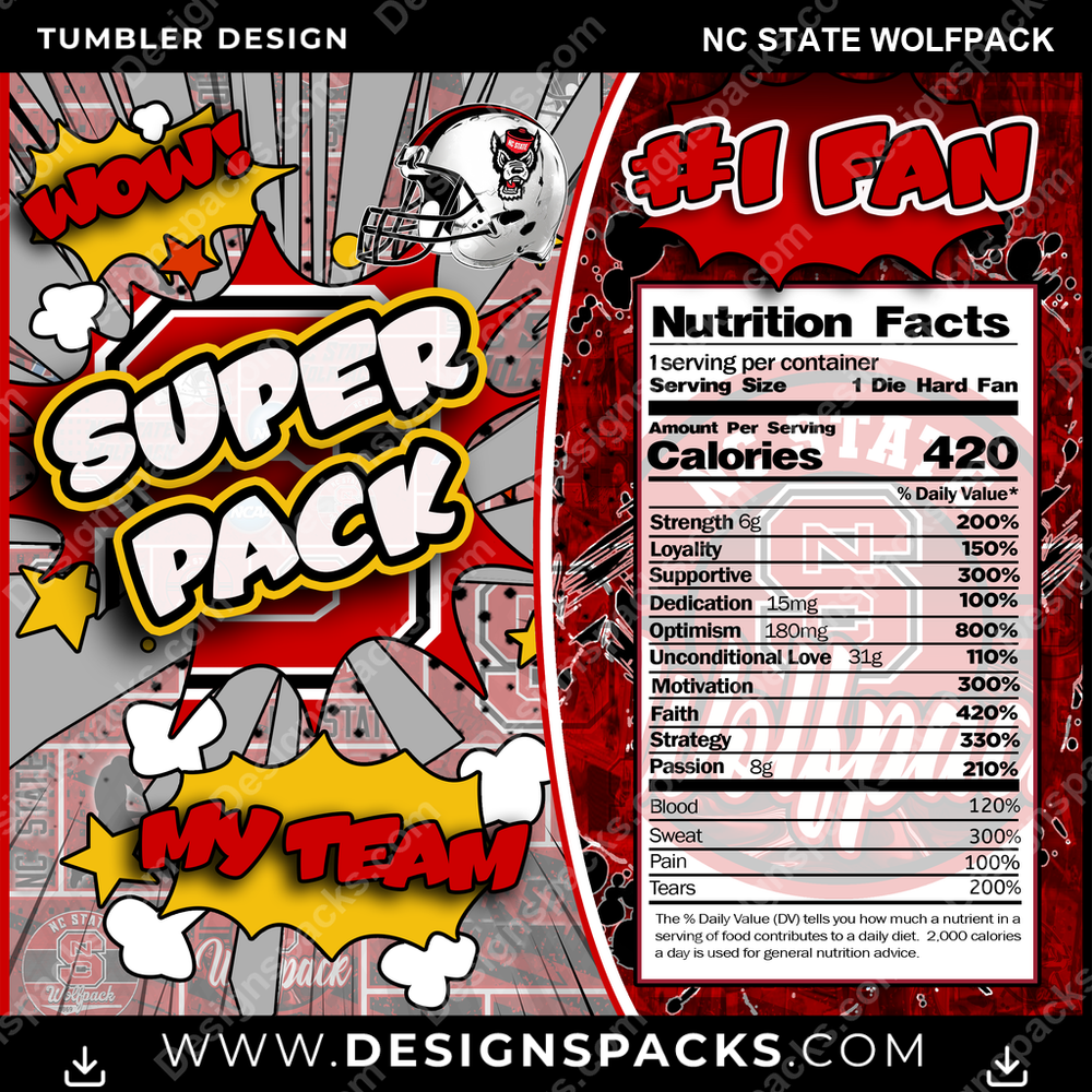 College Sport Super Team Nc State Wolfpack Tumbler Digital Wrap Design