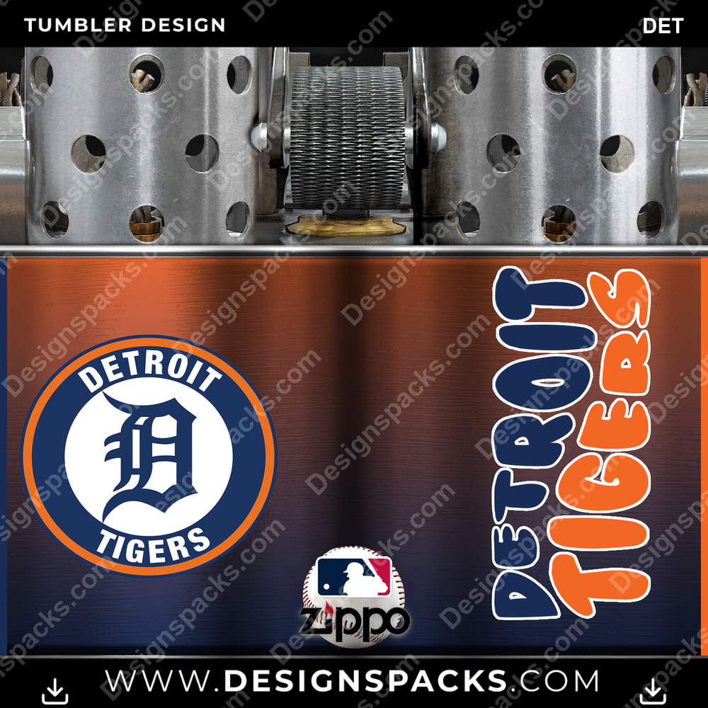Baseball Zippo Lighter DET Tumbler Digital Wrap Design