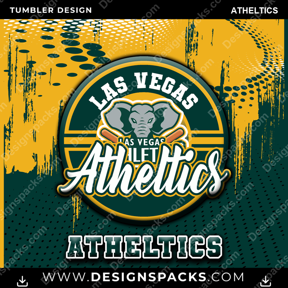 Baseball Dot Logo Atheltics Tumbler Digital Wrap Design
