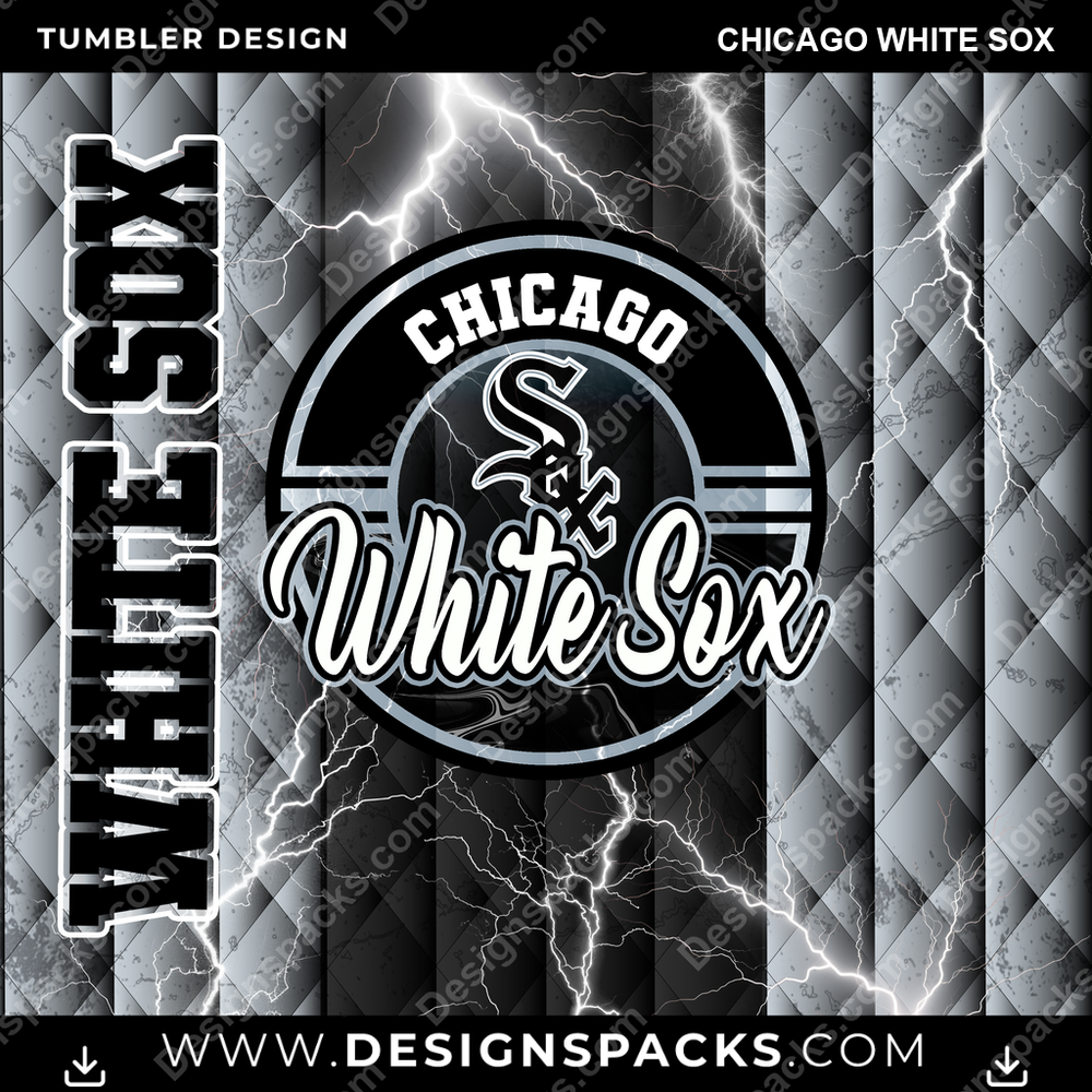 Baseball Diamond Chicago White Sox Tumbler Digital Wrap Design