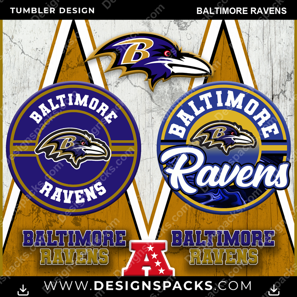 Football Sports Baltimore Ravens NFL Football Tumbler Digital Wrap Design Download
