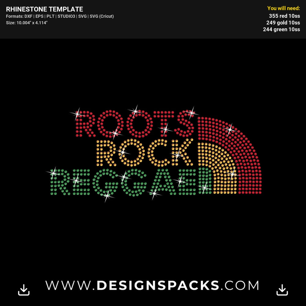 The North Face Roots Rock Reggae Rhinestone Digital Template