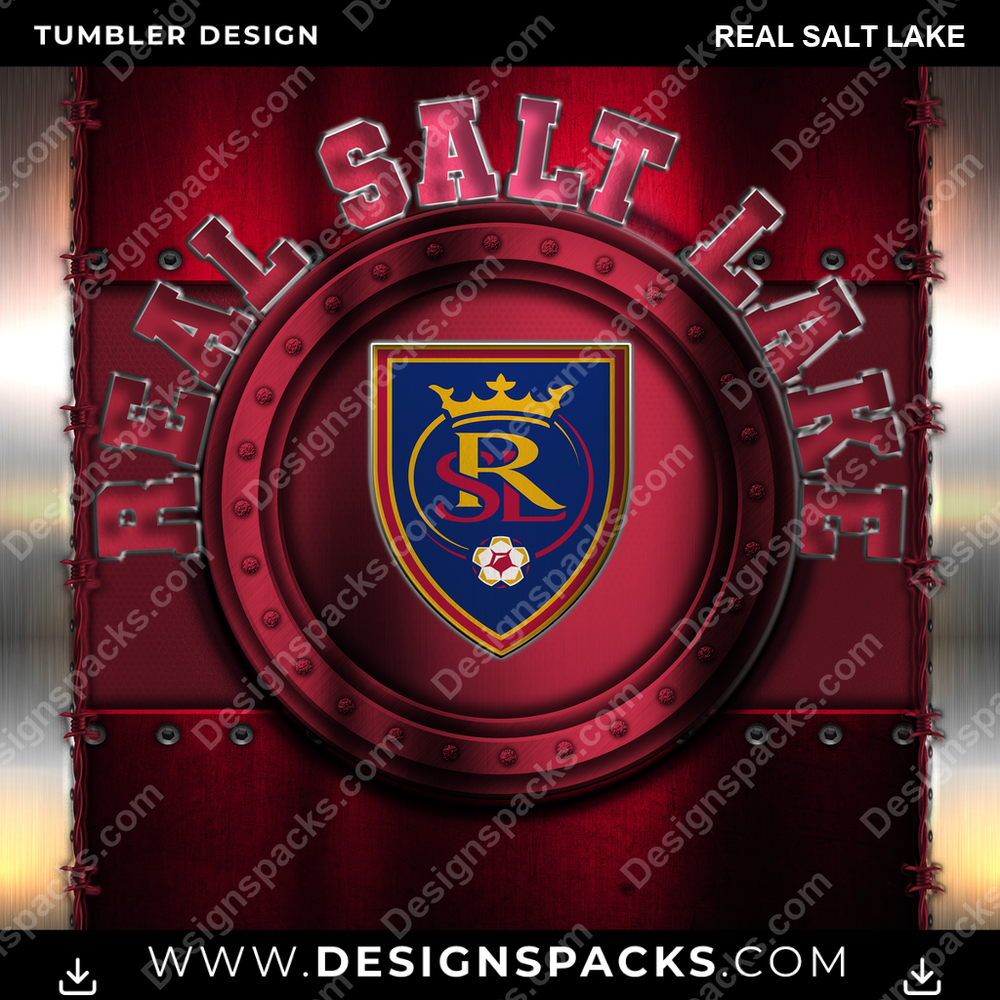 US Soccer Metal Real Salt Lake MLS Tumbler Digital Wrap Design Download
