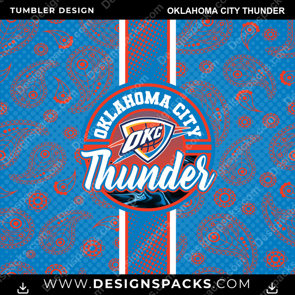 Basketball Handkerchief Oklahoma City Thunder Tumbler Digital Wrap Design