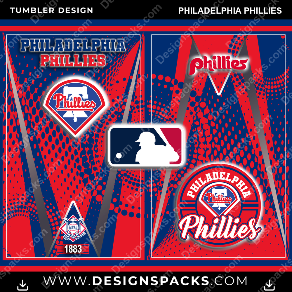 Baseball Team Logo Philadelphia Phillies Tumbler Digital Wrap Design