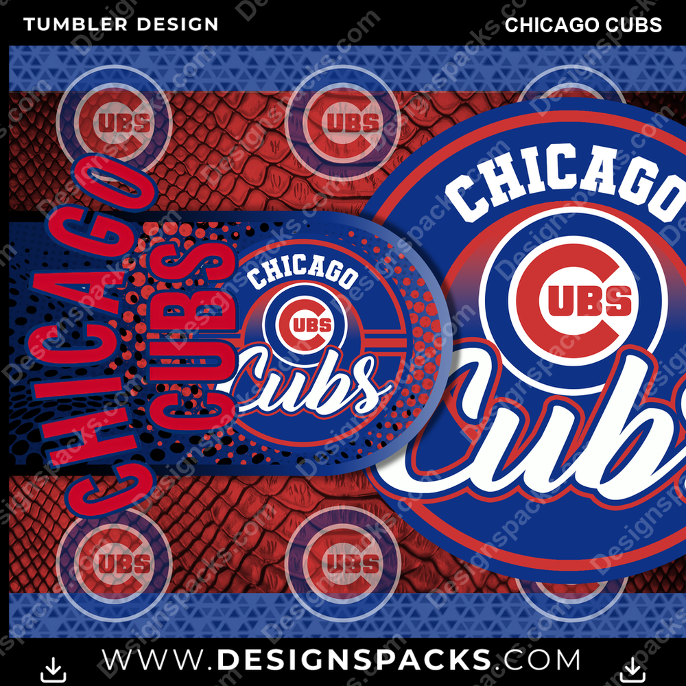 Baseball Hyper Chicago Cubs Tumbler Digital Wrap Design