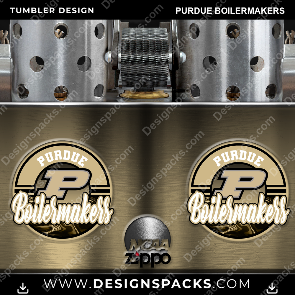 College Sport Zippo Lighter Purdue Boilermakers Tumbler Digital Wrap Design