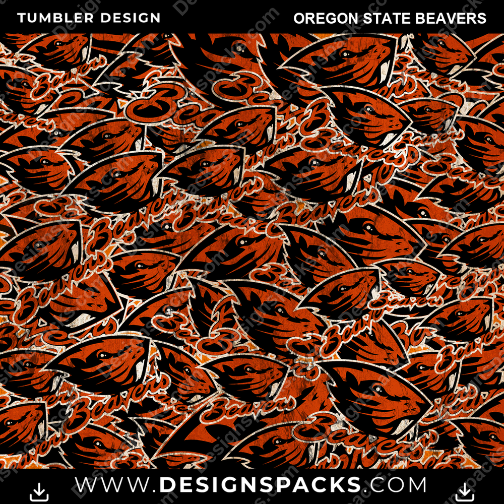 College Sport Logo BG Oregon State Beavers NCAA College Sport Tumbler Digital Wrap Design Download