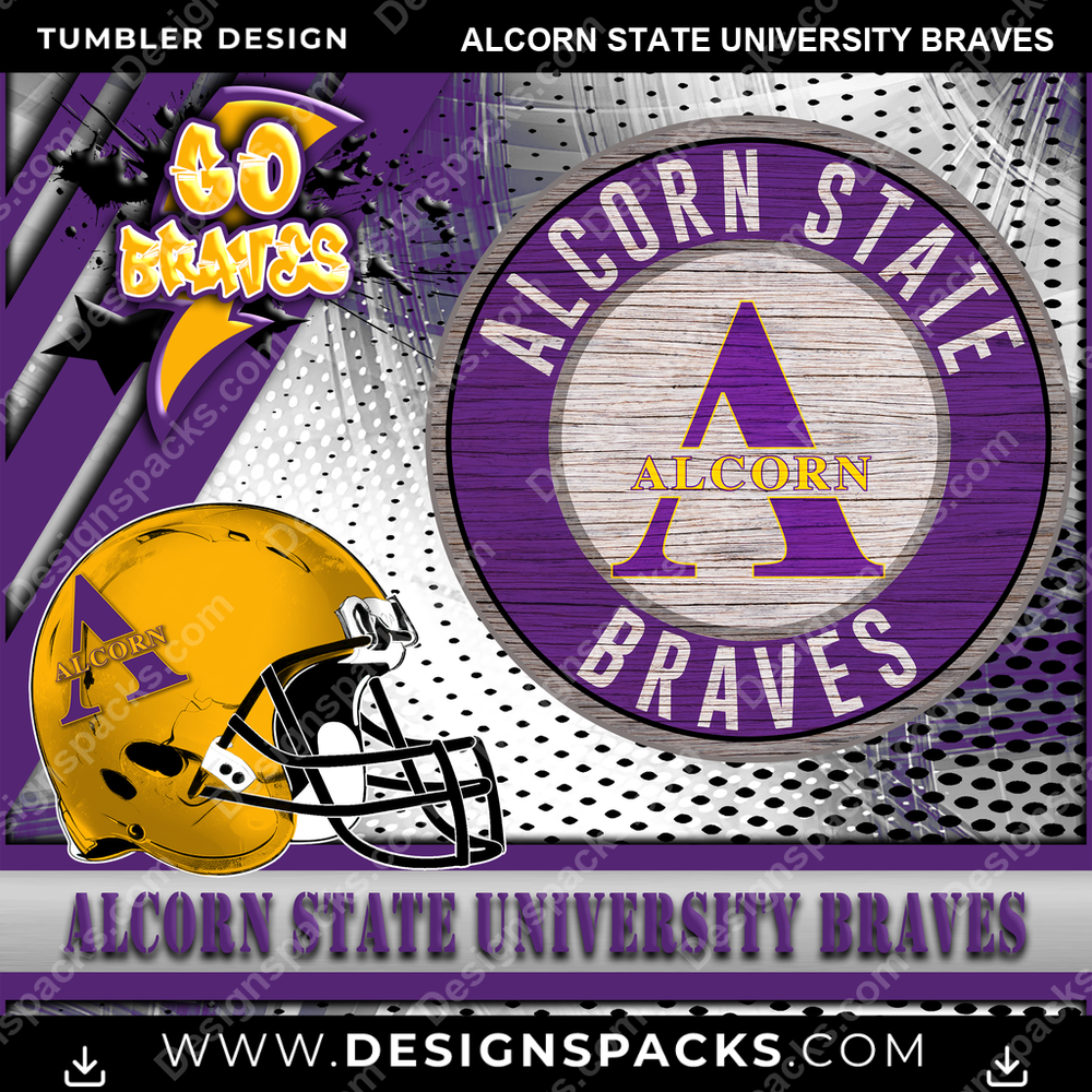 College Sport Go Team 2 Alcorn State University Braves NCAA College Sport Tumbler Digital Wrap Design Download