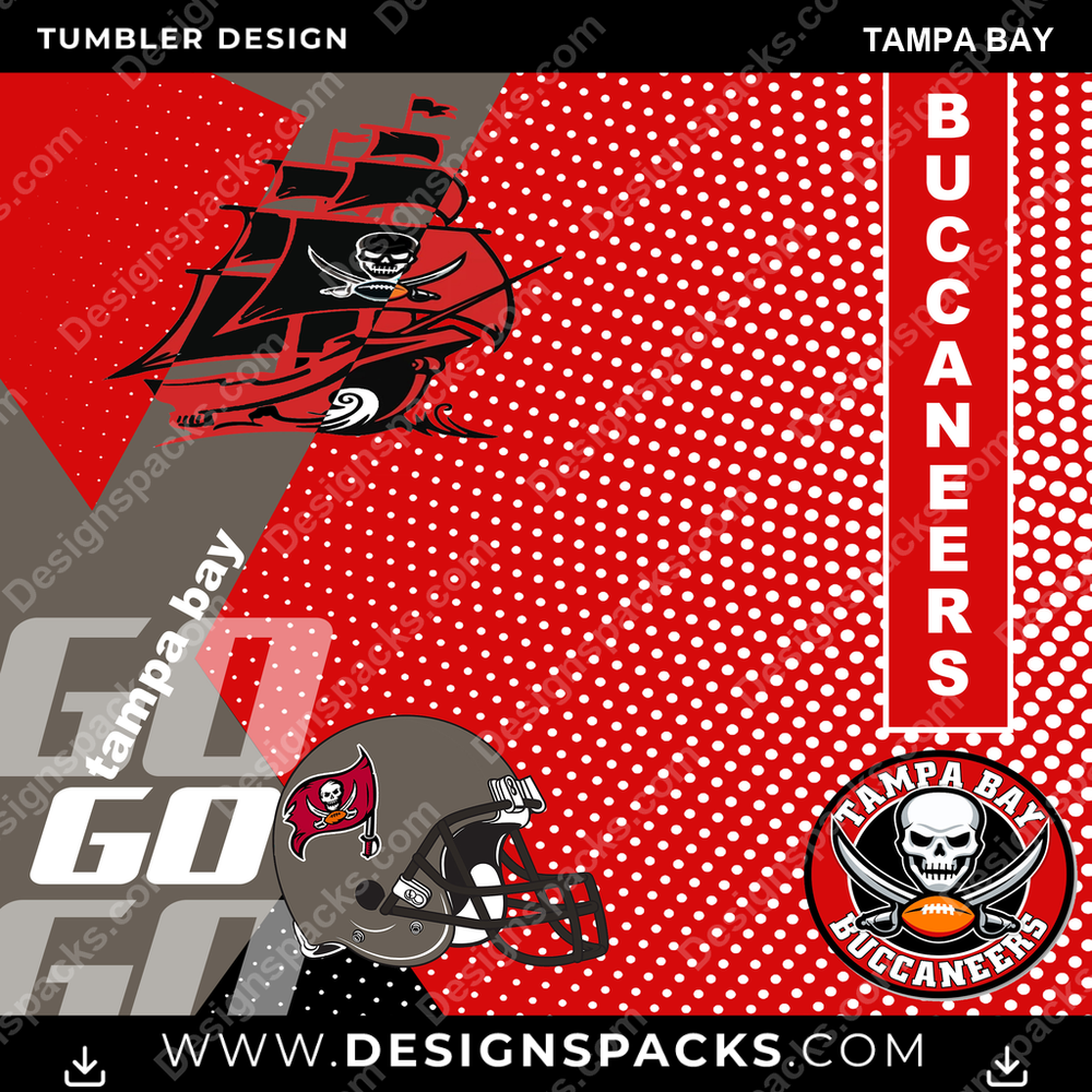 Football GO Tampa Bay Tumbler Digital Wrap Design