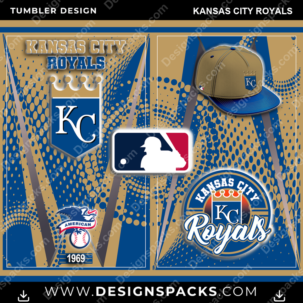 Baseball Team Logo Kansas City Royals Tumbler Digital Wrap Design