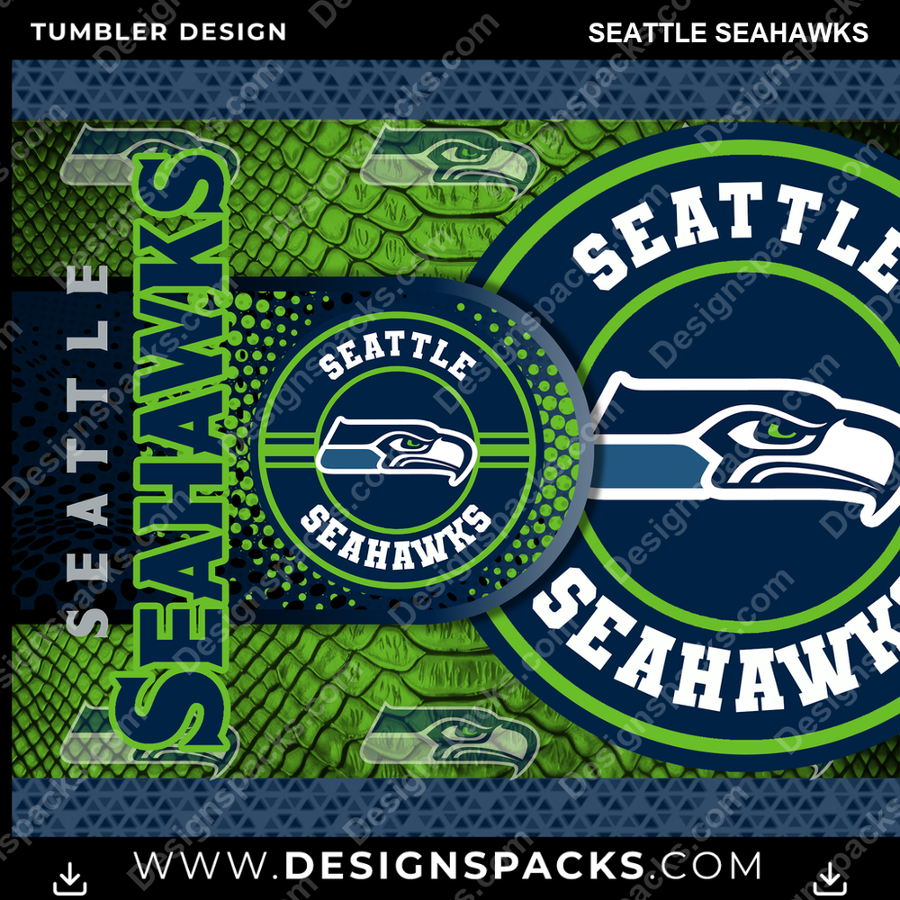 Diseño de Envoltorio Digital Football Hyper Seattle Seahawks Tumbler