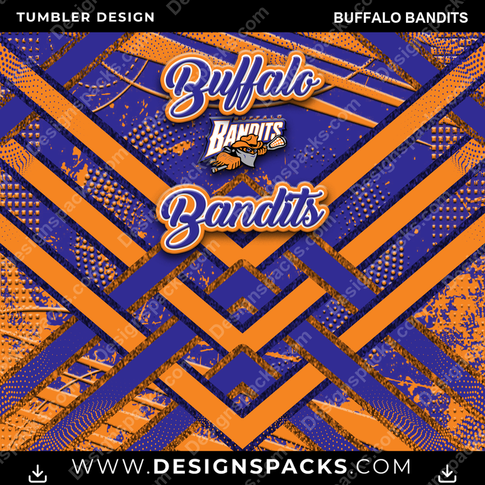 Lacrosse Glitter Stripe Buffalo Bandits Tumbler Digital Wrap Design