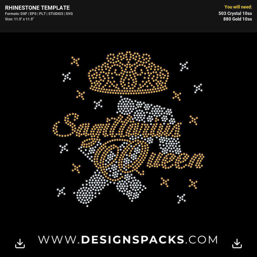 Sagittarius Symbol Queen Crown Rhinestone Digital Template