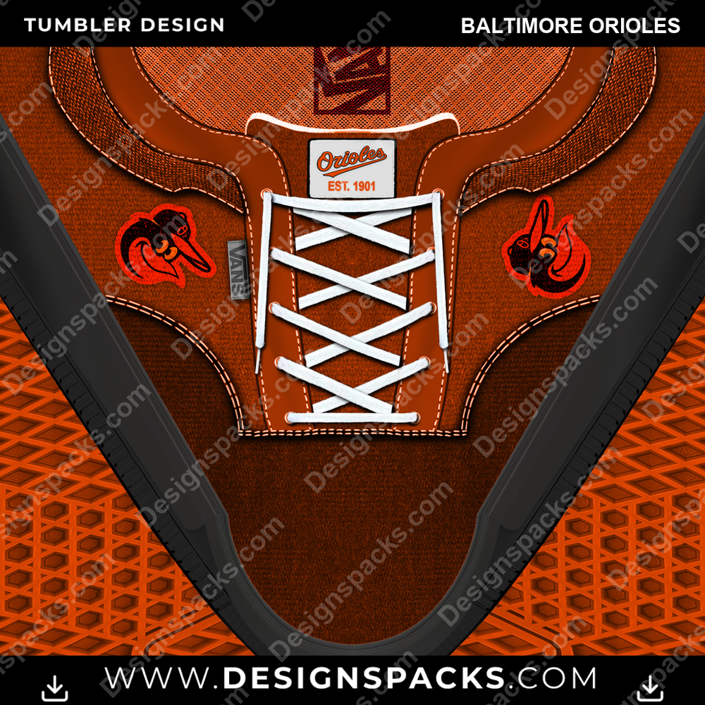 Baseball VANS Atwood DX Baltimore Orioles MLB Baseball Tumbler Digital Wrap Design Download
