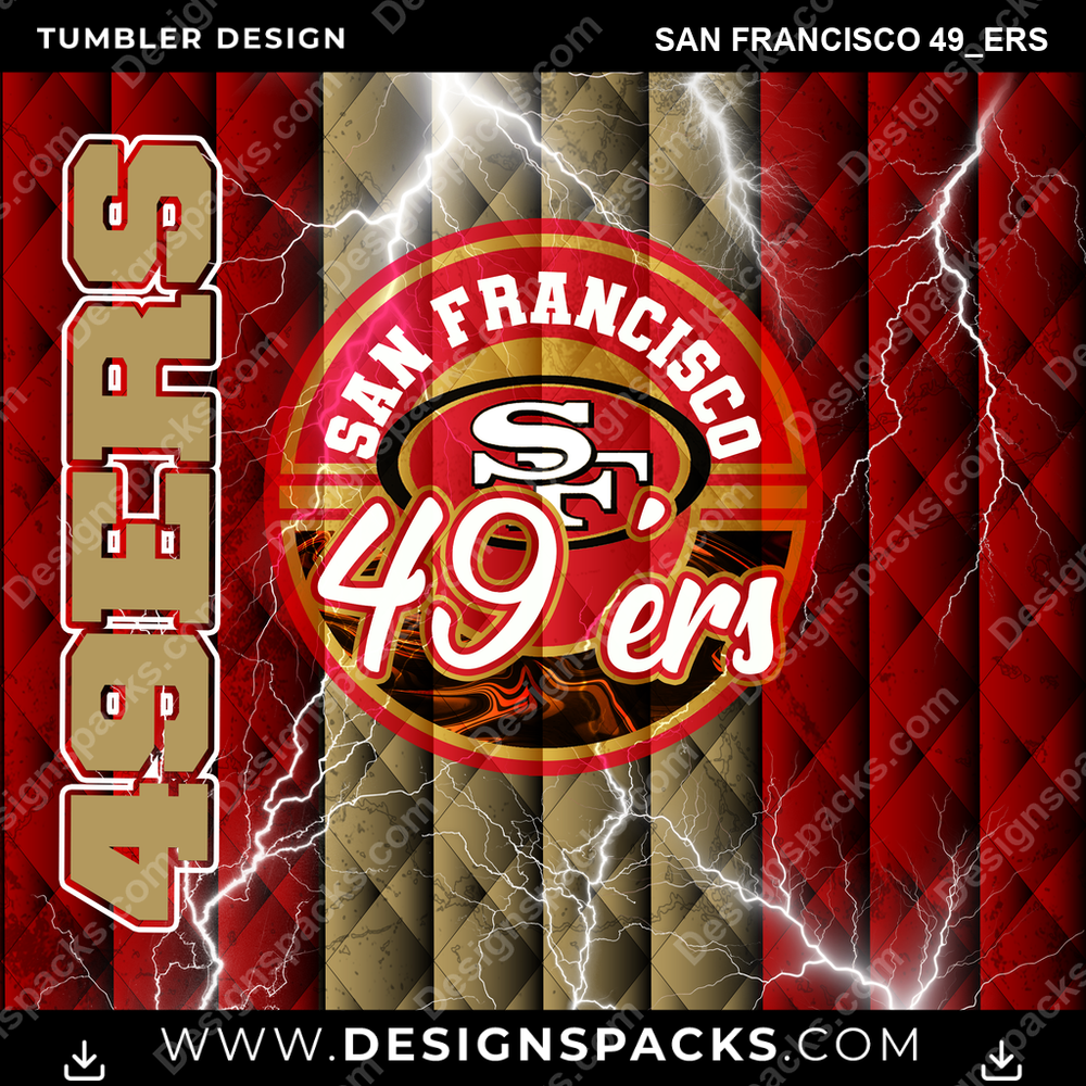Football Diamond San Francisco 49ers Tumbler Digital Wrap Design