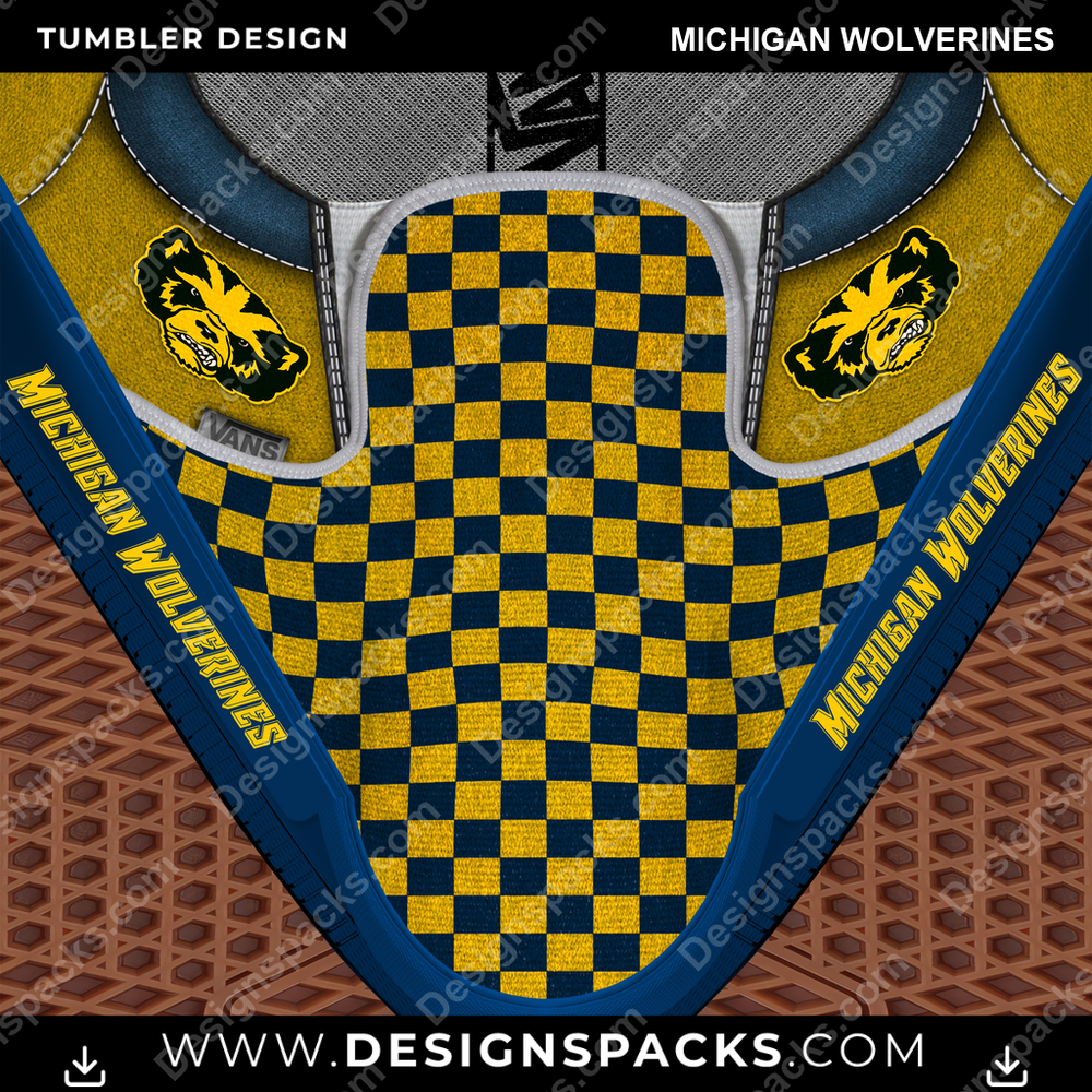 College Sport Vans Classic Michigan Wolverines NCAA College Sport Tumbler Digital Wrap Design Download