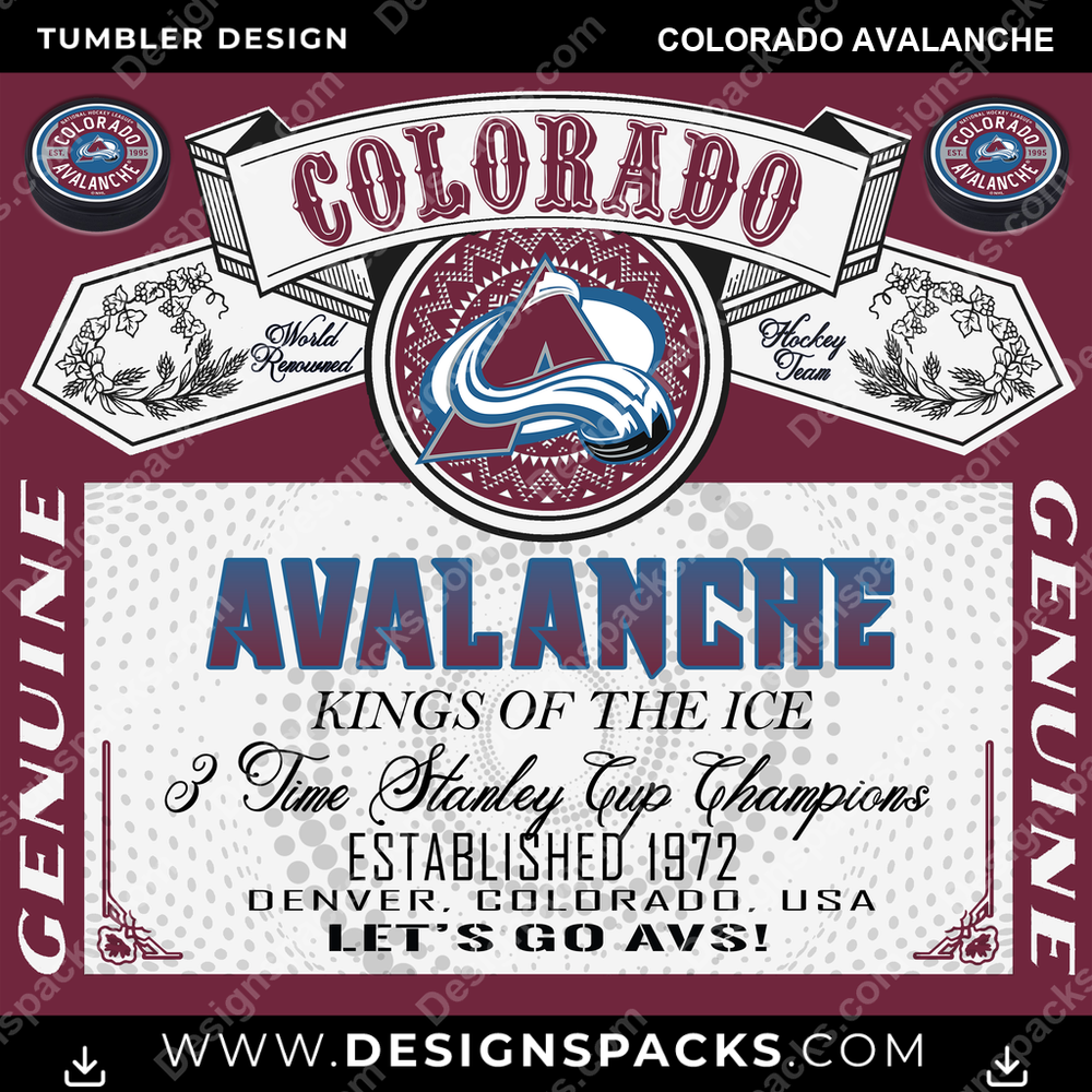 Hockey Budweiser Colorado Avalanche Tumbler Digital Wrap Design
