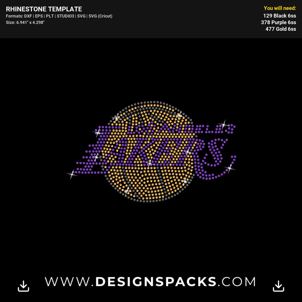 Lakers Mask1 Rhinestone Digital Template