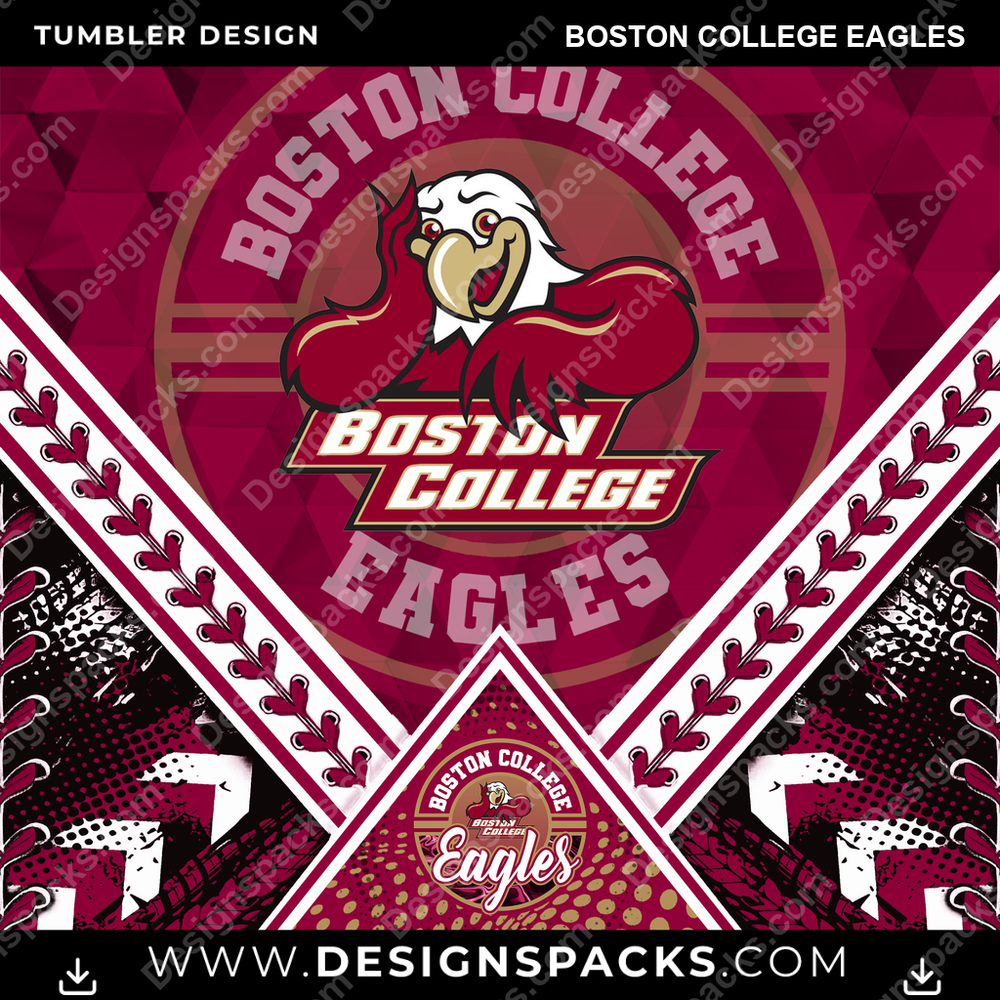College Sport Diamond Boston College Eagles NCAA College Sport Tumbler Digital Wrap Design Download
