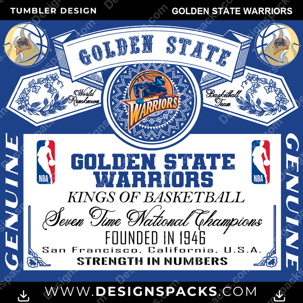 Basketball Budweiser Golden State Warriors Tumbler Digital Wrap Design