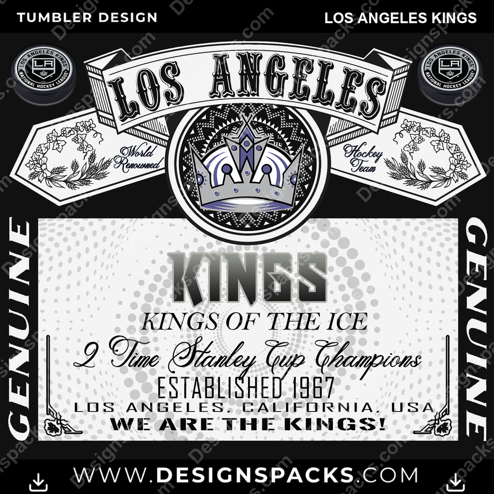Hockey Budweiser Los Angeles Kings NHL Hockey Tumbler Digital Wrap Design Download