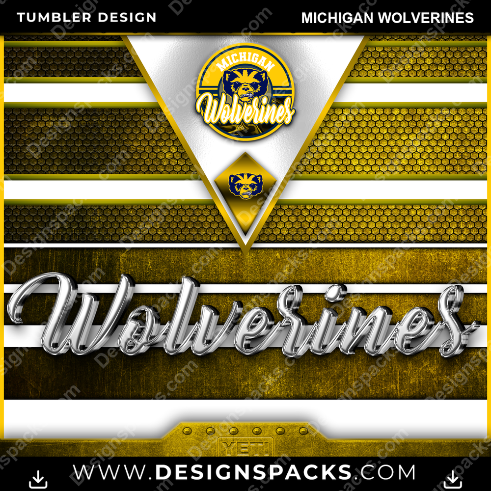 College Sport YETI Michigan Wolverines Tumbler Digital Wrap Design