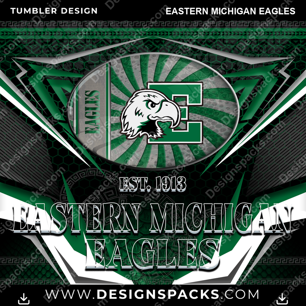 College Sport Tribal Eastern Michigan Eagles NCAA College Sport Tumbler Digital Wrap Design Download