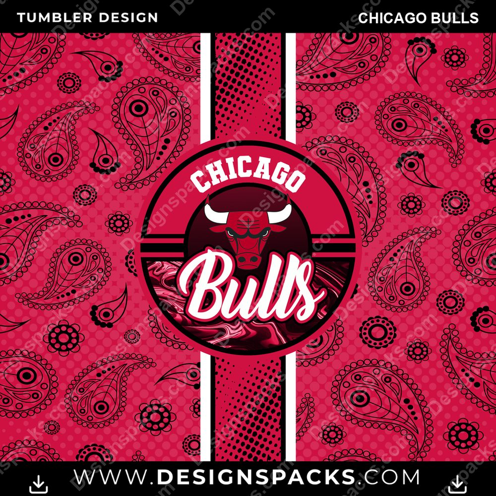 Basketball Handkerchief Chicago Bulls Tumbler Digital Wrap Design