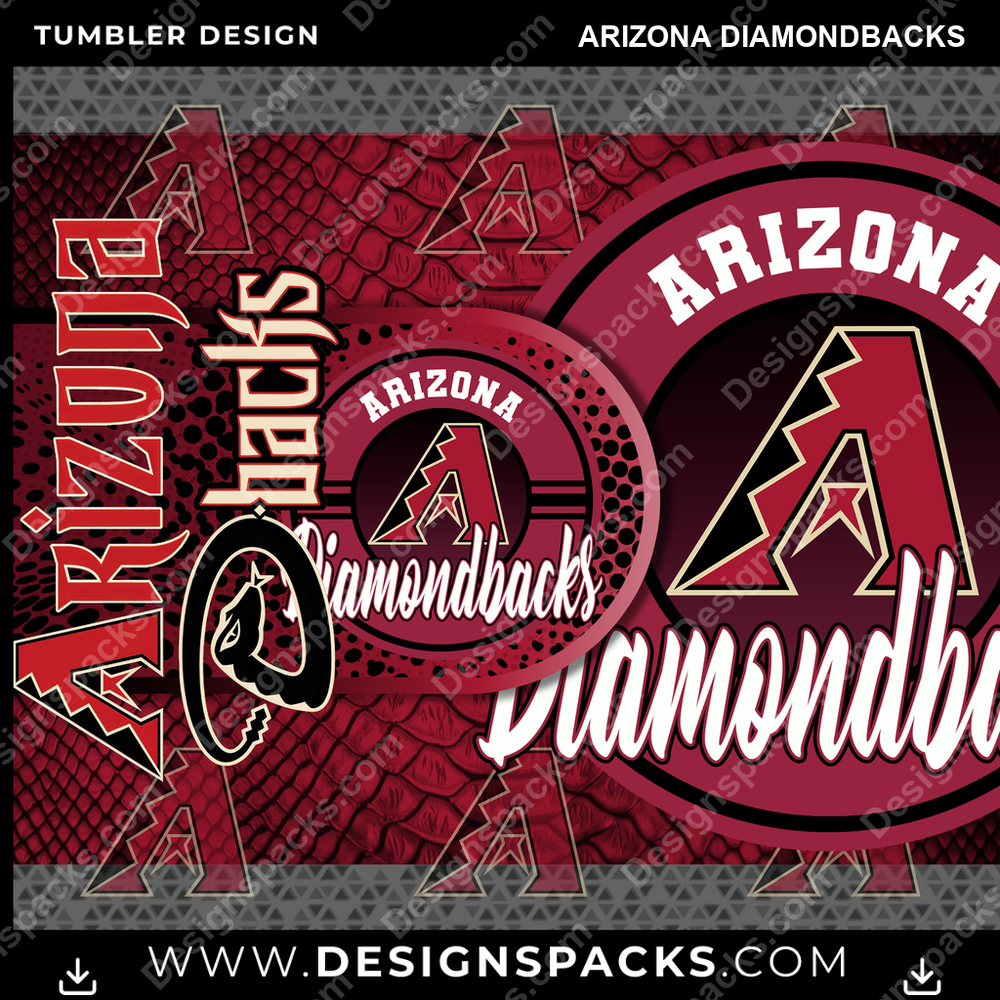 Baseball Hyper Arizona Diamondbacks Tumbler Digital Wrap Design