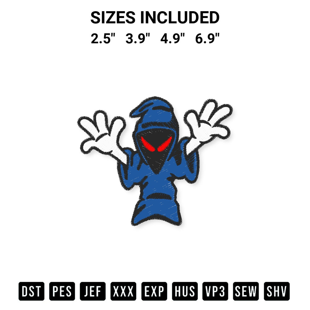 Discover the perfect addition to your crafting collection: Judgement Day Classic Ghost Logo Embroidery Design embroidery file. Instantly available at Designspacks.com. Available sizes: 2.5", 3.9", 4.9", 6.9".