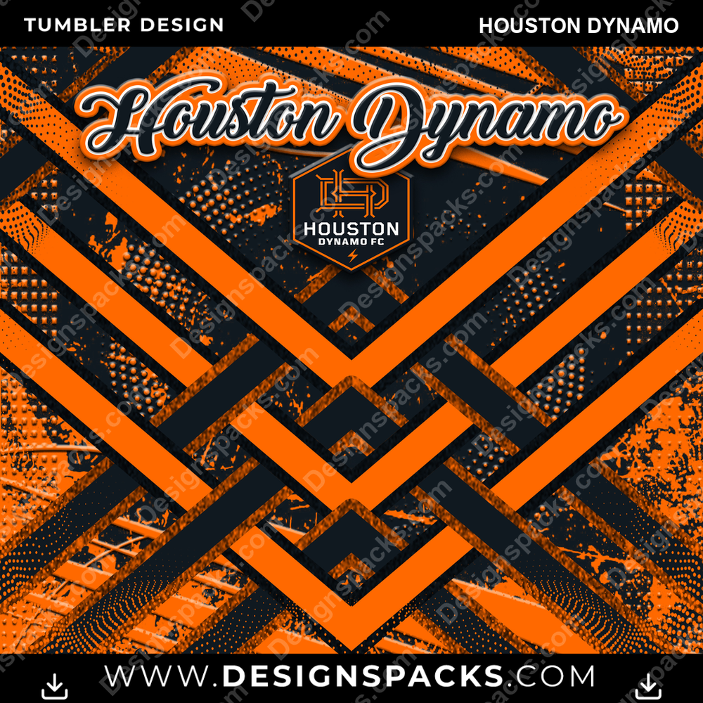 US Soccer Glitter Stripe Houston Dynamo Tumbler Digital Wrap Design