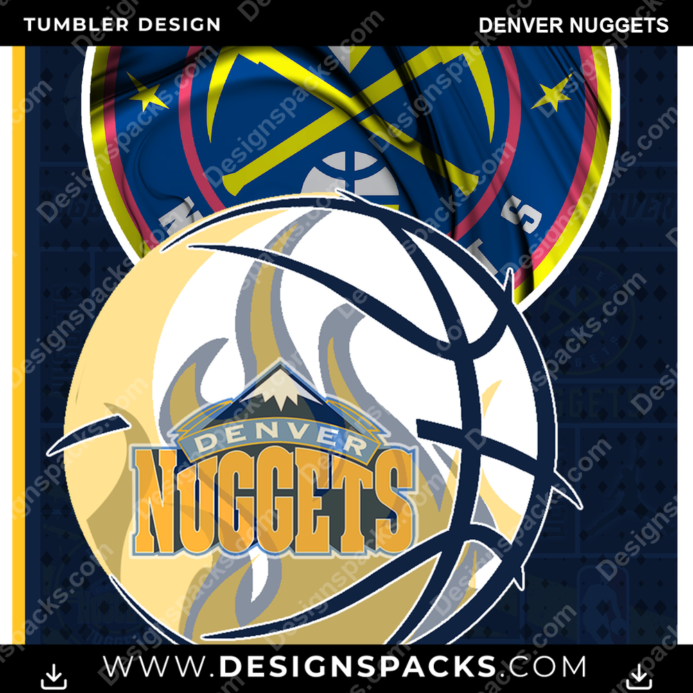 Basketball Posters Denver Nuggets Tumbler Digital Wrap Design