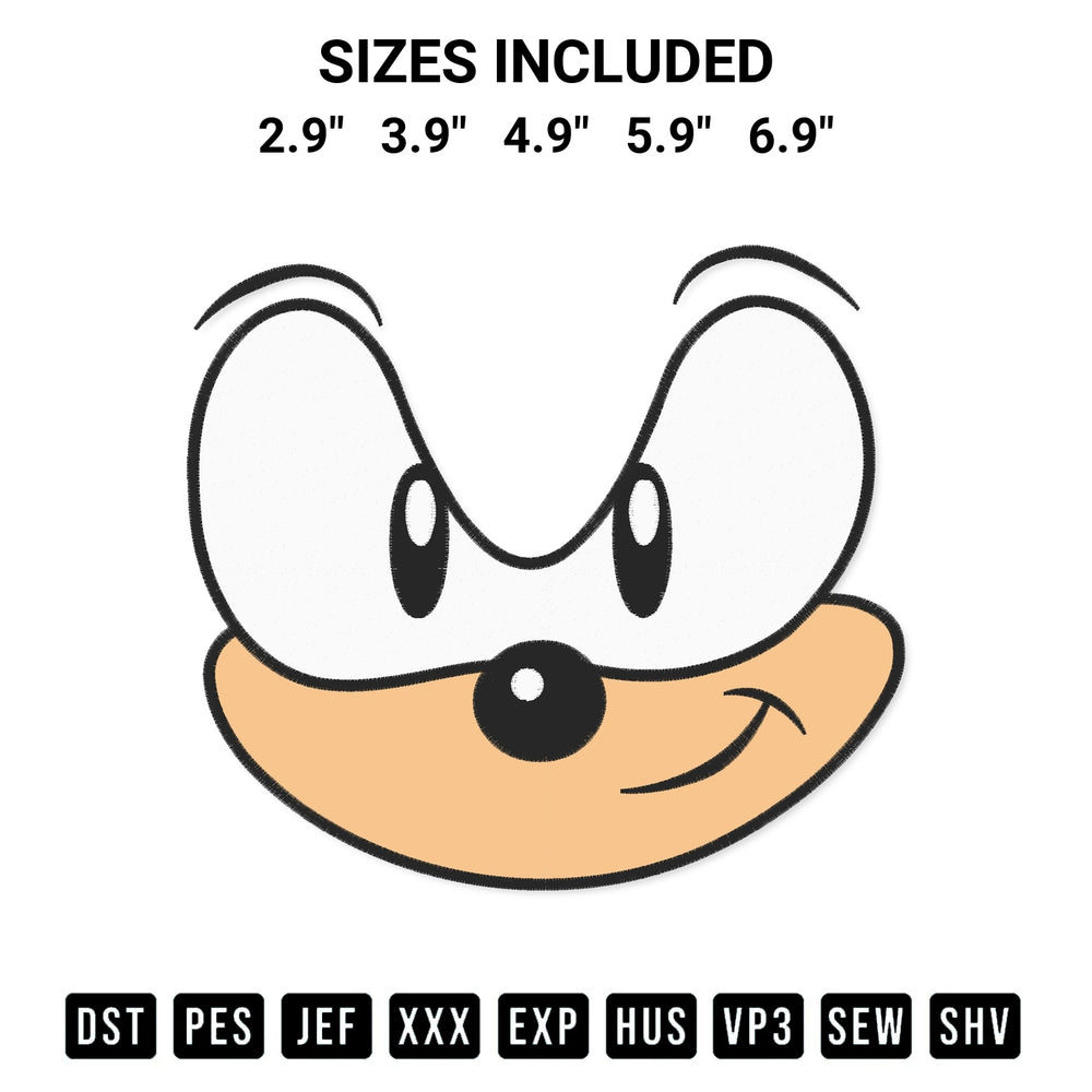 Download the Sonic Face Head Embroidery Design machine embroidery design exclusively at Designspacks.com. Premium digitized pattern for apparel and DIY crafts. Available sizes: 2.9", 3.9", 4.9", 5.9", 6.9".