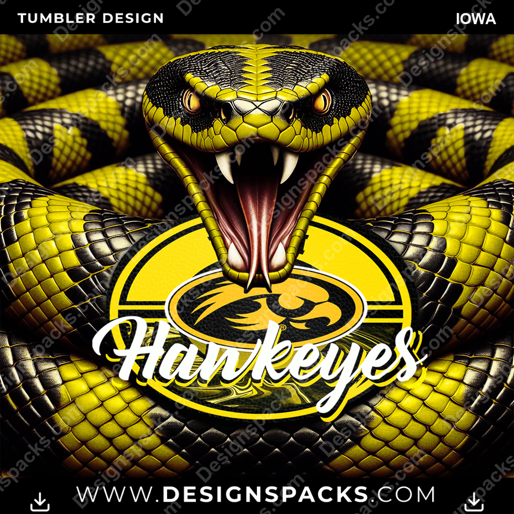 College Sport Rattle Snake Iowa NCAA College Sport Tumbler Digital Wrap Design Download