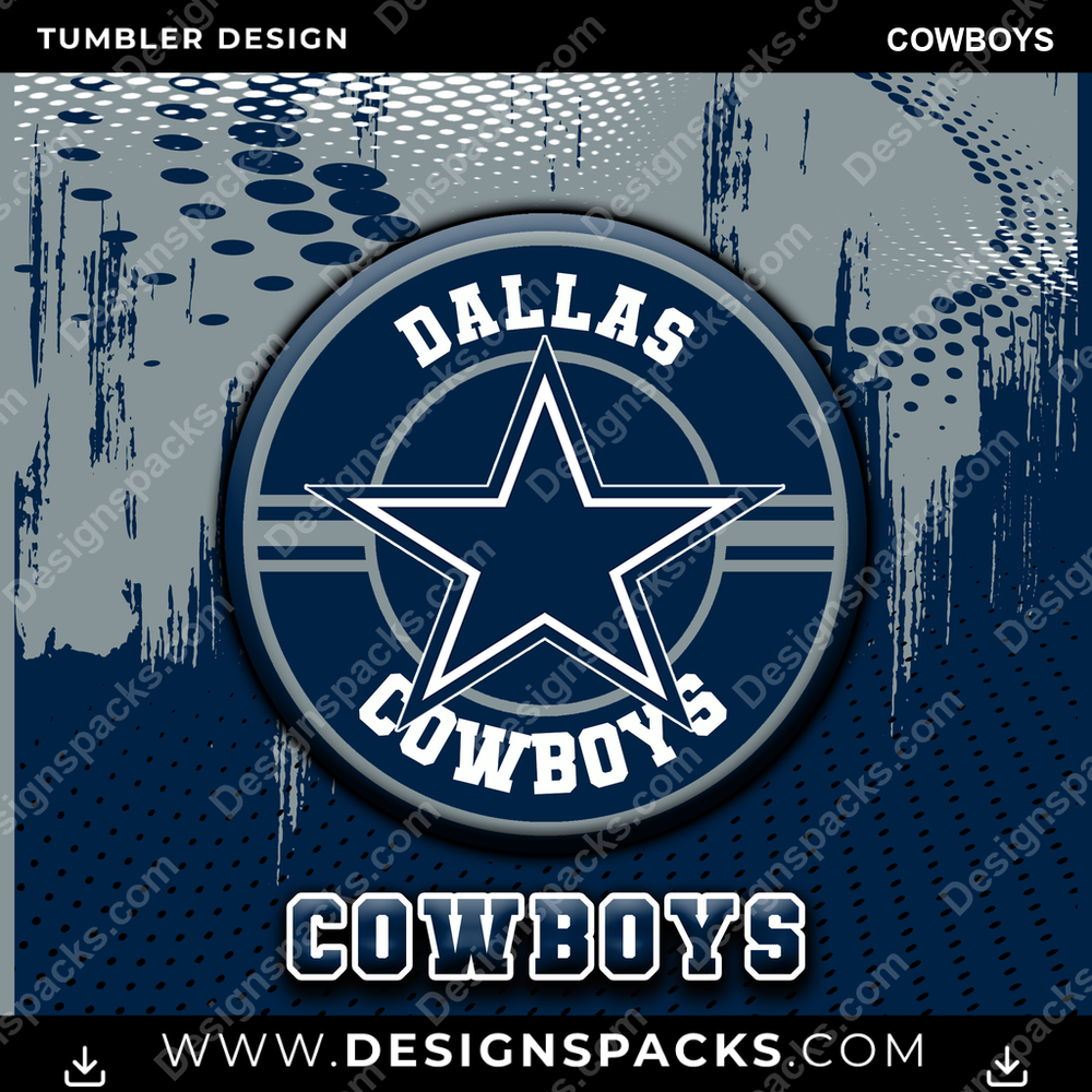 Football Dot Logo Cowboys NFL Football Tumbler Digital Wrap Design Download
