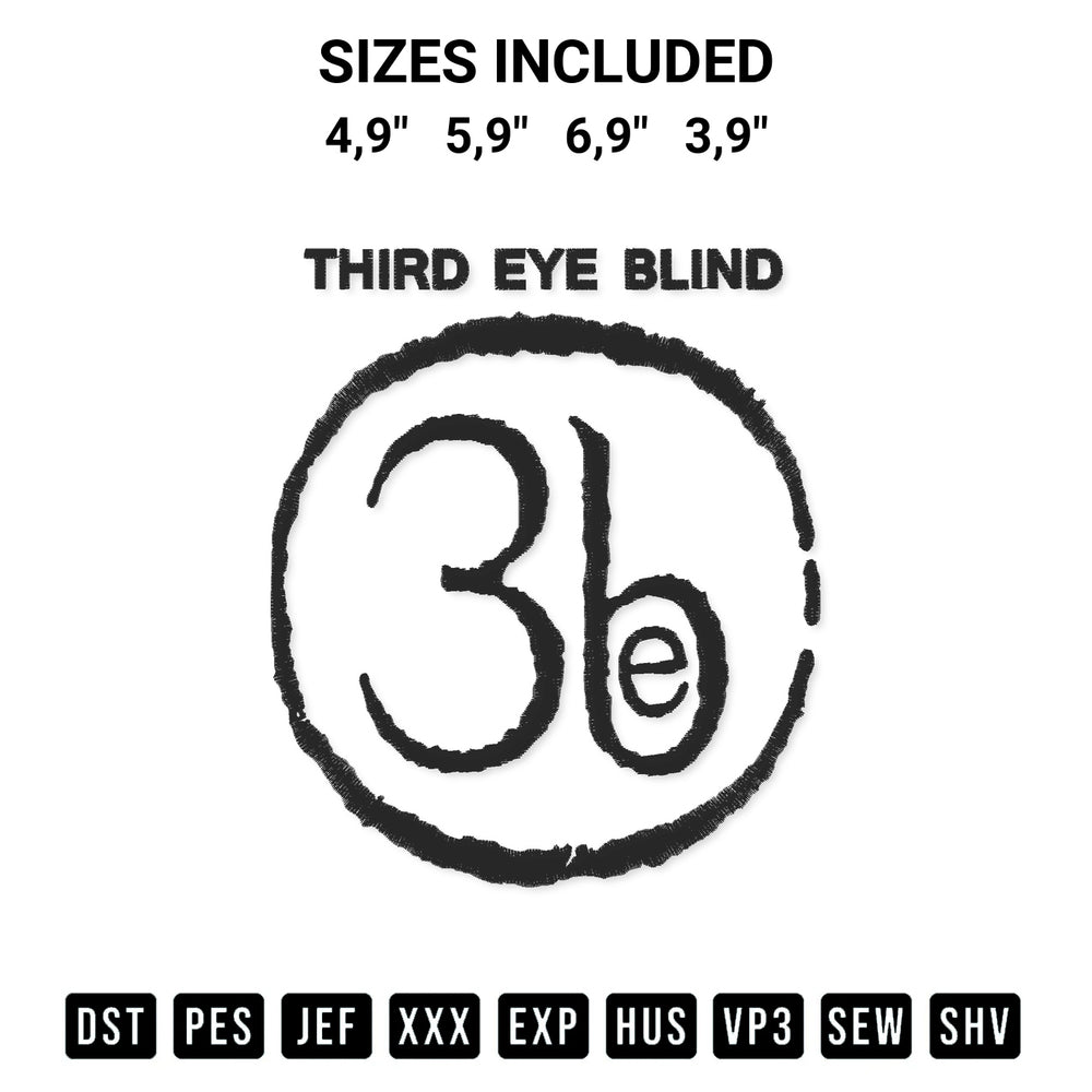 Transform your fabrics with the Third Eye Blinds Band Third Eye Blinds Rock Trending Logo Embroidery Design embroidery design. Instant access to premium digitized patterns at Designspacks.com. Available sizes: 4,9", 5,9", 6,9", 3,9".