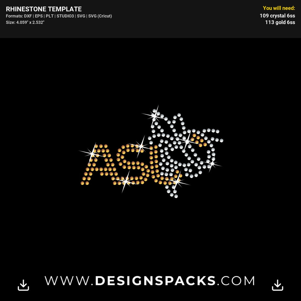 ASU Face Mask Protection Cover Rhinestone Digital Template