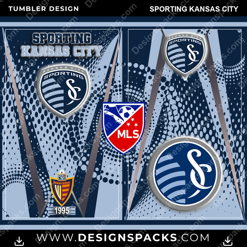 US Soccer Team Logo Sporting Kansas City Tumbler Digital Wrap Design Download