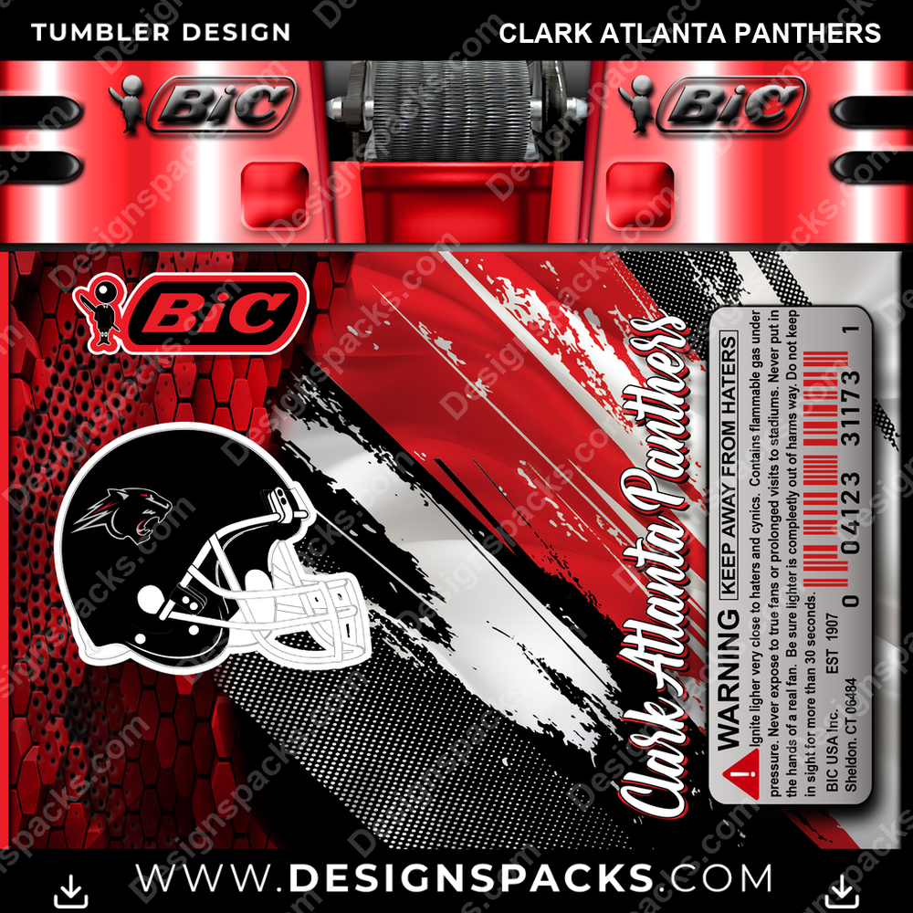 College Sport BIC Lighter Clark Atlanta Panthers NCAA College Sport Tumbler Digital Wrap Design Download