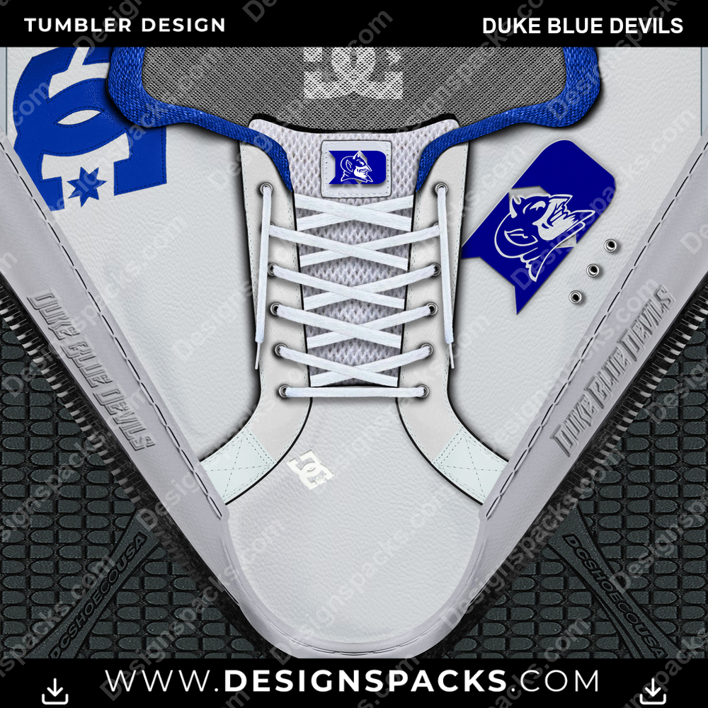 College Sport DC Sneaker Duke Blue Devils Tumbler Digital Wrap Design